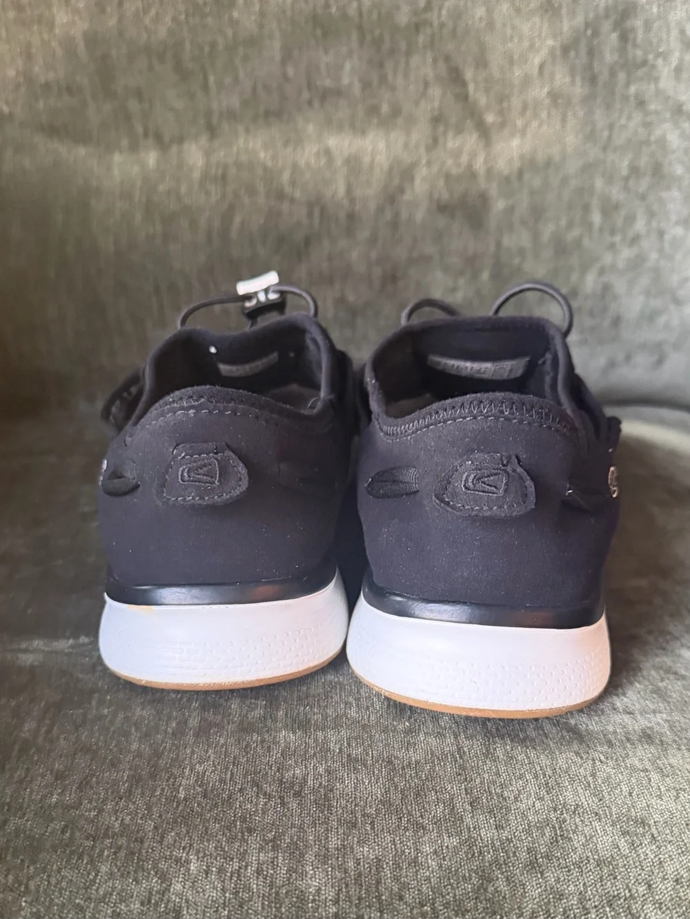 Keen Black Woven Slip-On with White Sole - Women